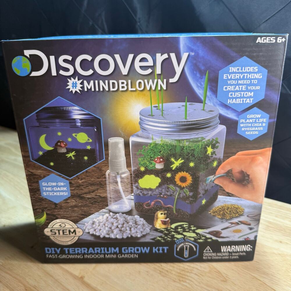 Discovery™ #Mindblown Indoor DIY Terrarium Grow Kit, Multi-color (12 Pieces)